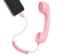 Auricolare retrò per telefoni cellulari tipo C con cavo, sul telefono | Ricevitore per telefono cellulare portatile con cavo, vintage, con microfono, per scuola, ufficio, affari, riunioni a casa,