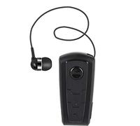 Auricolare Senza Fili Bluetooth con filo retrattile,wireless Stereo Headset con Clip Microfono per ,ecc.(Nero)