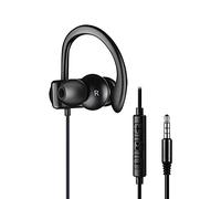 Auricolare singolo, auricolare sportivo con gancio, cuffie mono con microfono e controllo in linea per guida sicura, ciclismo, corsa, gioco e lavoro, solo per orecchio destro, CGS09
