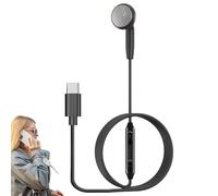 Auricolare singolo con cavo - Cuffie mono da studio di lavoro con microfono per studenti - Cuffie di controllo dei cavi per lavoro, studio, jogging, corsa, ascolto