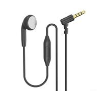 Auricolare singolo con microfono, 120 cm, cablato, isolamento acustico, per chiamate, colore nero (angolo di 3,5 mm)