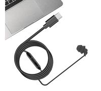 Auricolare singolo con microfono cablato. Auricolari mono su un solo lato, per chiamate chiuse sinistra/destra, auricolari in silicone, suono silenzioso, per uomini e donne, comodi auricolari per