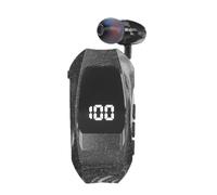 Auricolare stereo - Auricolare wireless retrattile con clip da collare, raggio di 10 m di dente blu, ID chiamante vibrante, tempo di riproduzione 30 ore, batteria da 250 mAh, per sport, allenamento