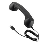 Auricolare telefonico retrò tipo C e connettore da 3,5 mm con cavo e microfono per chiamate mobili, videoconferenze, riunioni, ufficio, ufficio a casa, laptop, tablet, telefono