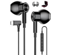 Auricolare USB C per iPhone 17 16e 15 Air HiFi Stereo Magnetico Auricolari cablati Tipo C Cuffie angolate a 90 gradi con microfono per Samsung A16 A17 A56 A36 S25 S24 Pixel 10 9a 8a 7 Mi 15T 14T nero