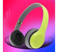Auricolare Wireless Bluetooth Auricolare Stereo Pieghevole con Riduzione del Rumore per Giochi Musicali e Chat Online Comodo Design Over-ear (GREEN)