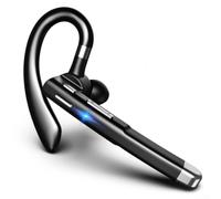 Auricolare wireless con clip auricolare regolabile, lungo per la durata della batteria, per camionisti, impiegati, microfono dal suono chiaro, compatibile con iPhone e PC Android, nero