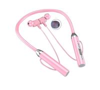 Auricolare Wireless Tipo di Collo Riduzione del Rumore Stereo Scheda Plug-In Universale Sport Ear Headset Mic,Rosa
