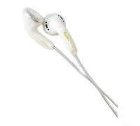 Auricolari a testa piatta 1998 da 3,5 mm, con driver dinamico HiFi-stereo, diaframma in memory foam, cavo da 1,2 m, per audiofili, musica, voce, bianco, senza microfono (membrana dorata)