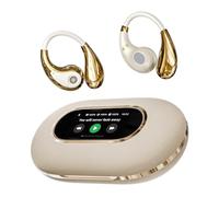 Auricolari aperti con touch screen, Bluetooth 5.4, con cancellazione del rumore, wireless, con batteria 25H, audio spaziale a 360°, compatibilità universale, cuffie sportive con display a colori