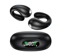 Auricolari aperti da 5 g, con clip a conduzione ossea, Bluetooth 6.1 AI, wireless, multipoint, con ricarica rapida di 1 ora, custodia di ricarica a LED, ergonomici, vestibilità sicura per ogni