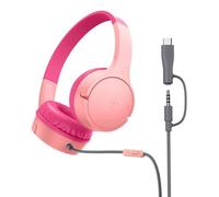 Auricolari Belkin SoundForm Mini con cavo USB-C e jack 3,5 mm per chiamate e musica rosa