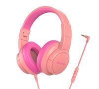 Auricolari Blackview FitBuds K1 con cavo Jack 3.5 mm per bambini, microfono HD, limitatore volume, rosa
