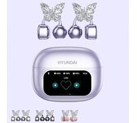 Auricolari Bluetooth alla moda HYUNDAI HY-C02 con molletta accessorio per auricolari a farfalla, schermo touch control, cancellazione intelligente del rumore multifunzione, lunga durata della batteria