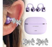 Auricolari Bluetooth alla moda HYUNDAI HY-C03 con decorazione a fiocco, design open-ear, lunga durata della batteria, bassa latenza, audio surround, alta qualità musicale, per gaming, chiamate, cancel