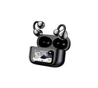 Auricolari Bluetooth con traduttore intelligente AI in 150 lingue, schermo a colori e vano di ricarica (neri)