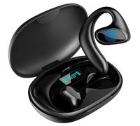 Auricolari Bluetooth con traduttore vocale in 114 lingue, colore nero, ideali per viaggi e studio.
