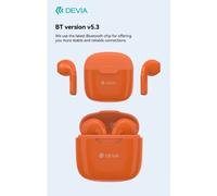 Auricolari bluetooth devia tws-k1 bt 5.3 arancio custodia ricar.