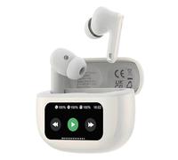 Auricolari Bluetooth in-ear DEVIA EM405 ANC TWS Pro3 con controllo touch e suono HiFi, dotati di schermo.