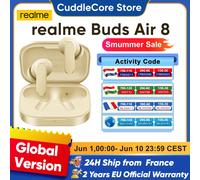 Auricolari Bluetooth Realme Buds Air 8 per Realme 16 Pro Plus e Realme GT 8 Pro, con assistente AI, 55dB, 58 ore di durata della batteria