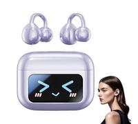 Auricolari Bluetooth Smart Touchscreen, con clip, M100, con clip, auricolari aperti con Smart Screen Touch Wireless Bluetooth, traduzione in tempo reale AI (viola, traduzione in tempo reale AI)