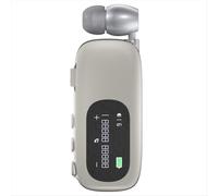 Auricolari Business Clip con vivavoce Bluetooth V5.4, display LCD, cuffie con cancellazione del rumore, colore Lotus Khaki Silver