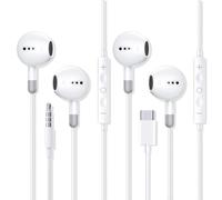 Auricolari cablati 3,5 mm+USB C,Cuffie Intra-Ear Microfono e | Controllo del volume compatibile con iPhone 17 Pro Max/16 Pro/15 Plus/Huawei P40/Samsang S21/Google/MP3/Android/PC