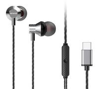 Auricolari cablati Aiwa USB-C con microfono e bassi potenti, in-ear, argento