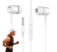 Auricolari cablati con isolamento acustico, auricolari cablati in-ear, cuffie ergonomiche, microfono potente con isolamento del rumore bassi, jack da 3,5 mm per PC, casa, computer