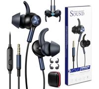 Auricolari cablati da 3,5 mm con punta ad ala sicura, cancellazione del rumore da 1,2 m, jack da 3,5 mm, auricolari da viaggio in aereo, per chormebook, computer, PC, per Moto G Stylus Power Play