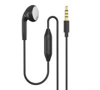 Auricolari cablati su un lato con microfono integrato, cavo da 120 cm, vivavoce per palestra e corsa, colore nero (3,5 mm dritti)
