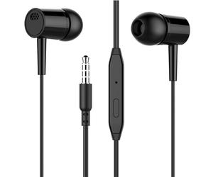 Auricolari Cablati - TPE, Cuffie Intrauricolari Ergonomiche Design Con Isolamento Acustico | Microfono Integrato Controllo Audio Stereo Dei Bassi, Auricolari Audio Da 3,5 Mm Per Telefoni Cellulari, PC