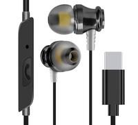 Auricolari cablati USB-C in-ear microfono e tasti LinQ nero