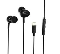 Auricolari Cablati USB-C Suono Stereo di Qualità Telecomando Microfono Nero