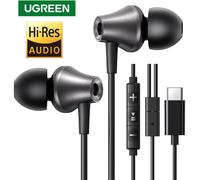 Auricolari cablati USB tipo C UGREEN da 3.5mm con microfono, auricolari cablati cuffie auricolari Stereo HiFi, per la maggior parte con Jack da 3.5mm