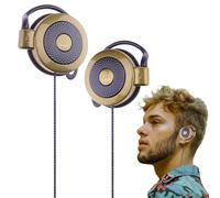 Auricolari con cavo a clip, auricolari stereo da 3,5 mm per sport, design con gancio per l'orecchio con vestibilità comoda, strumento audio resistente per ascoltare e ascoltare musica