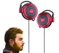 Auricolari con cavo a clip, con gancio da 3,5 mm, auricolari stereo sopra l'orecchio, cuffie sportive leggere, per corsa, allenamento, telefoni cellulari compatibili con MP4, per jogging