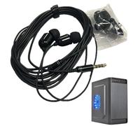 Auricolari con cavo lungo, con cavo di prolunga lunga, auricolari per computer con microfono, cuffie portatili con audio chiaro per live streamer