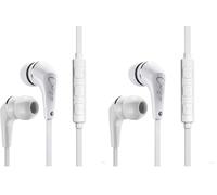 Auricolari con filo EB50, cuffie con filo e microfono, jack da 3,5 mm, antigroviglio, custodia da trasporto, per iPad, computer, laptop, tablet, telefono, videogiochi - Bianco (Confezione da 2)