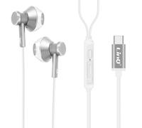Auricolari con Filo USB tipo C Suono di Qualità Tasto Multifunzione LinQ Argento
