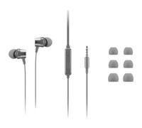 Lenovo - 110 cuffie in-ear analogiche - Microfono in linea - Connettività da 3,5 mm - Pulsante Play & Pause - 3 dimensioni di auricolari inclusi