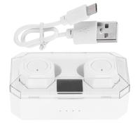 Auricolari con microfono, riduzione intelligente del rumore, Bluetooth 5.1, display a LED, custodia di ricarica, ideali per sport e lavori domestici.
