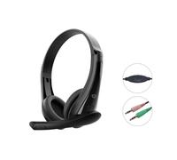 Auricolari Conceptronic POLONA06B3T con cavo doppio jack 3,5 mm, microfono con cancellazione del rumore, controllo volume, nero