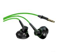 Auricolari da gioco cablati con microfono per console PC, suono spaziale in ear monitor per Battle Royale, isolamento acustico, 1,2 m, verde (C)