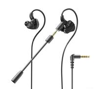 Auricolari da gioco cablati con microfono staccabile, 10 mm HiFi Deep Bass In-Ear Cuffie con cancellazione del rumore con controllo del volume per PC per telefono (interfaccia 3.5)