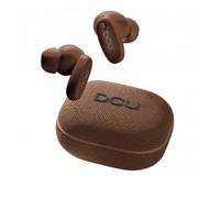 Auricolari DCU Tecnologic wireless Bluetooth con ANC, microfono e assistente vocale marrone