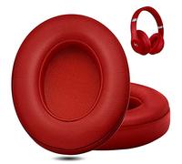Auricolari di ricambio professionali per cuffie Beats Studio 2 e 3 (B0501, B0500) cablati e wireless, non si adattano a Beats Solo, schiuma migliorata, lussuosa pelle PU (rosso)