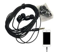 Auricolari extra lunghi | Auricolari con cavo extra lungo | Cuffie intrauricolari cablate da 3 metri con microfono | Cuffie portatili con cavo per monitor con suono chiaro per streaming live
