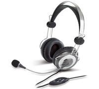 Auricolari Genius HS-04SU con cavo, connettività 3,5 mm, cancellazione rumore, microfono, uso ufficio, argento