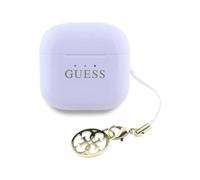 Auricolari Guess TWS wireless con logo brillante e charm, lilla